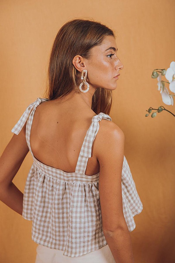 Crop Linen Top