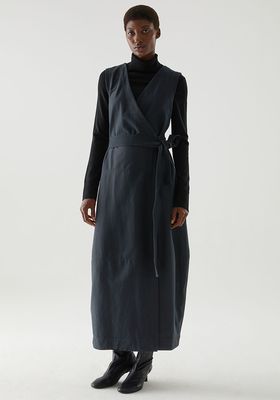 Cotton-Mix Belted Wrap Dress from COS
