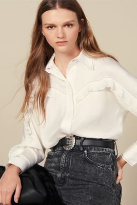 Shirt with Western-Style Cut-Outs