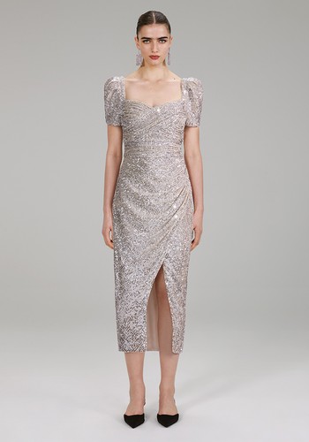 Silver Sequin Midi