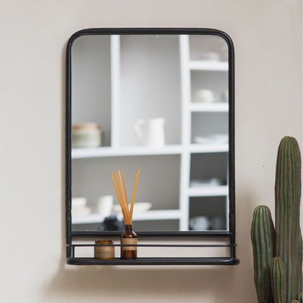 Large Industrial Mirror With Shelf from Rose & Grey