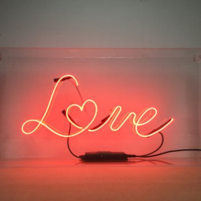 Love Neon Sign in a Protective Clear Perspex Box from Andesigneon
