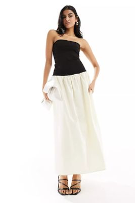 Bandeau Contrast Dropped Waist Maxi Dress from 4th & Reckless