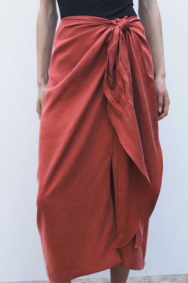Tie Midi Skirt from Zara