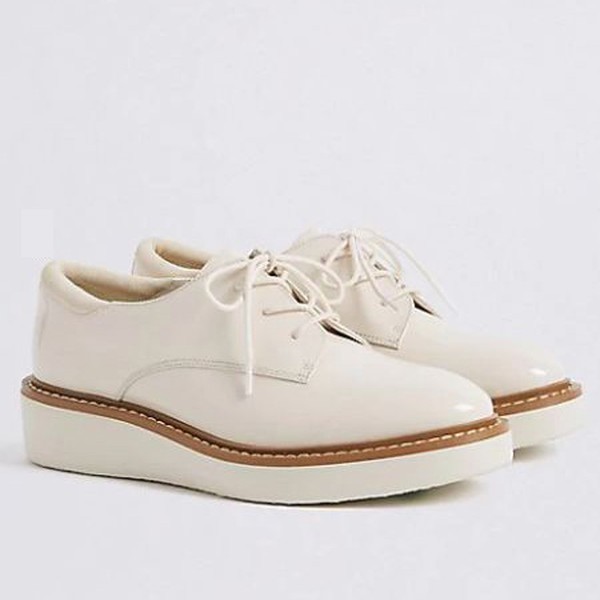 Leather Flatform Brogue Shoes