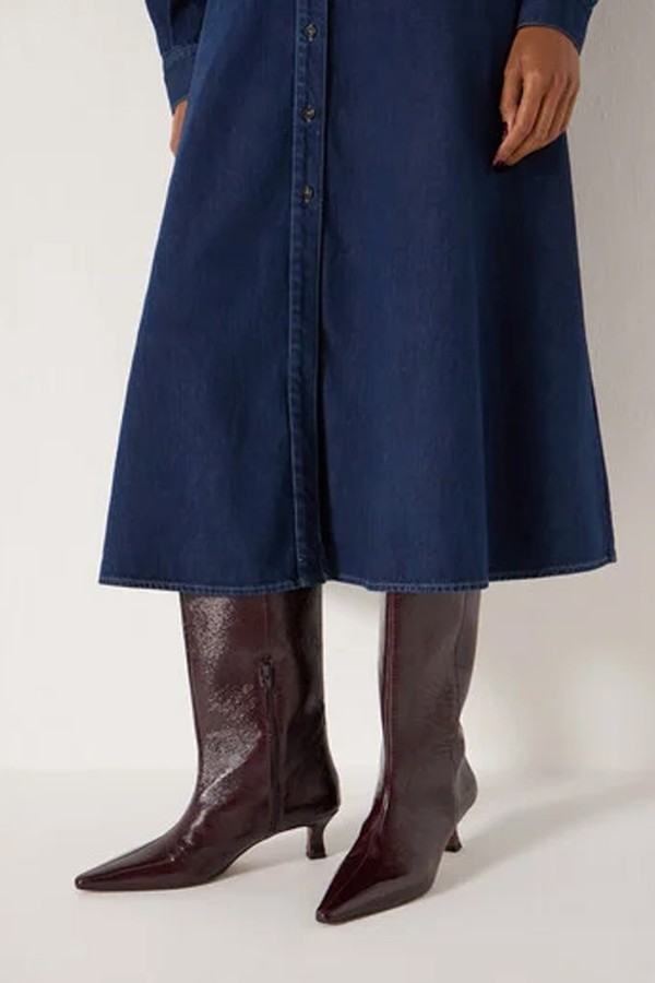 Katlynn Leather Patent Kneehigh Boots from Hush