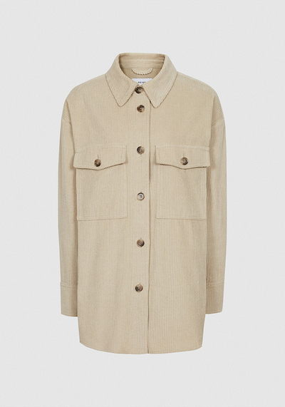 Esme Neutral Relaxed Corduroy Overshirt