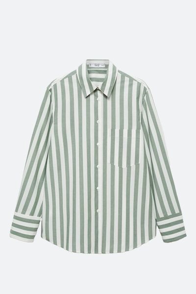 100% Cotton Striped Shirt from Mango