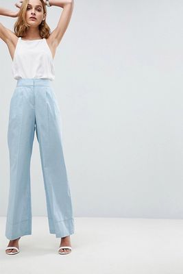 Tailored Clean Linen Wide Leg Trousers from ASOS