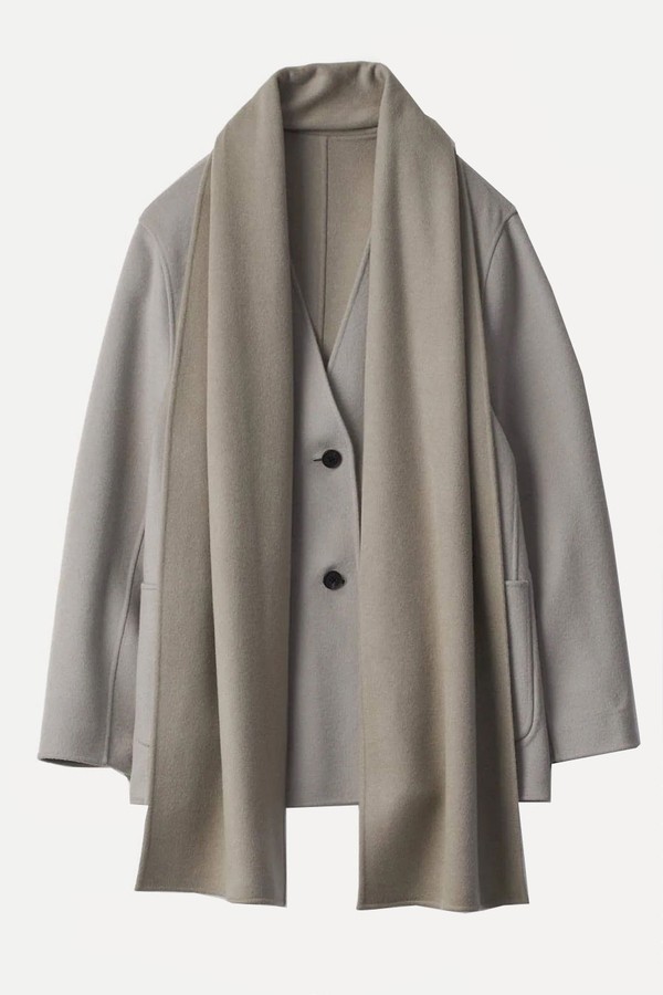 Wool Cashmere Beaver Reversible Stole Jacket