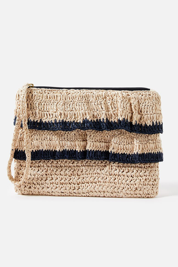 Ruffle Raffia Clutch Bag from Accessorize