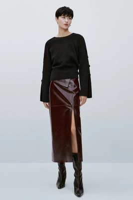 Long Leather Skirt from Massimo Dutti