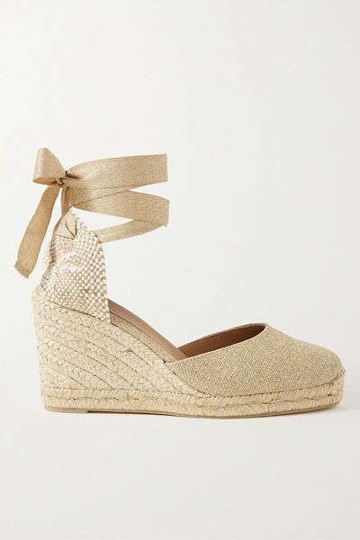 Carina 80 Metallic Canvas Wedge Espadrilles from Castaner