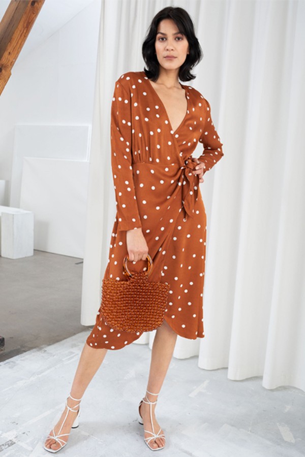 Side Tie Satin Midi Dress from & Other Stories