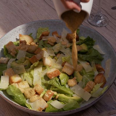 Baked Herby Chicken Breast With Homemade Caesar Salad