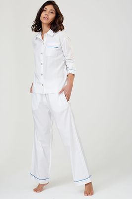 Pepper White Cotton Pyjama Shirt from Hesper Fox
