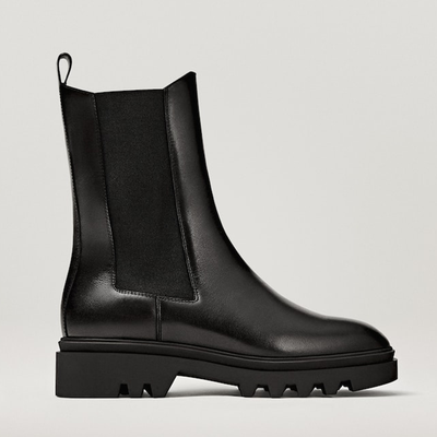 Flat Chelsea Boots With Track Sole from Massimo Dutti