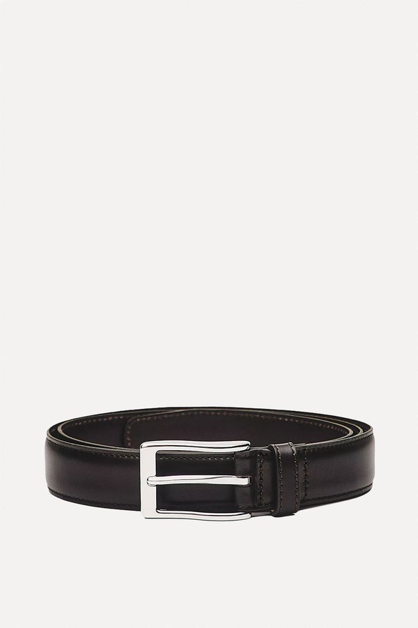 Smart Nappa Leather Belt With Topstitching from Massimo Dutti