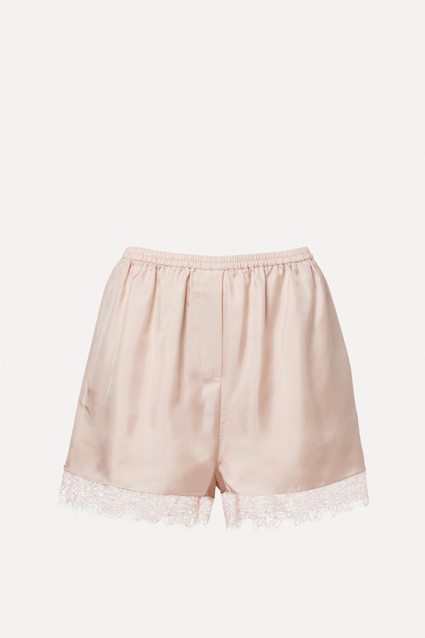 Lace-Trimmed Silk Shorts from Róhe