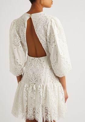 Tabitha White Guipure Lace Mini Dress from Borgo De Nor