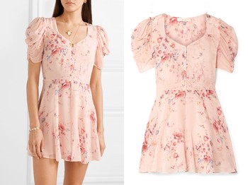 Cora Floral-Print Silk-Georgette Mini Dress from LoveShackFancy