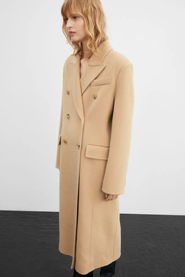 Double-Breasted Virgin Wool Coat from Mango