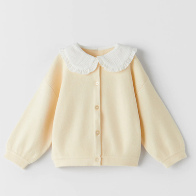 Knit Cardigan With Peter Pan Collar