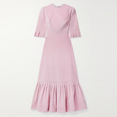 Festival Ruffled Cotton-Corduroy Midi Dress from The Vampire's Wife