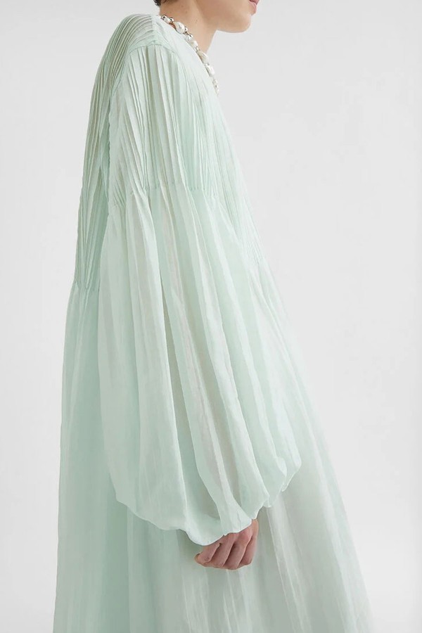 Cotton Muslin Pleated Dress