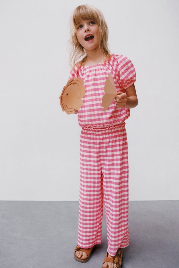 Gingham Textured T-Shirt