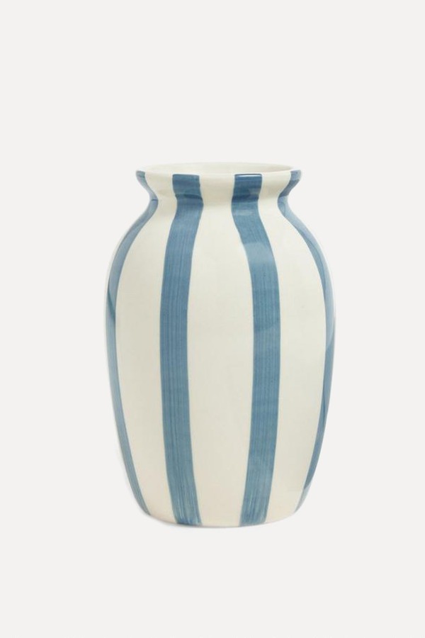 Hand Painted Striped Stoneware Vase from John Lewis & Partners