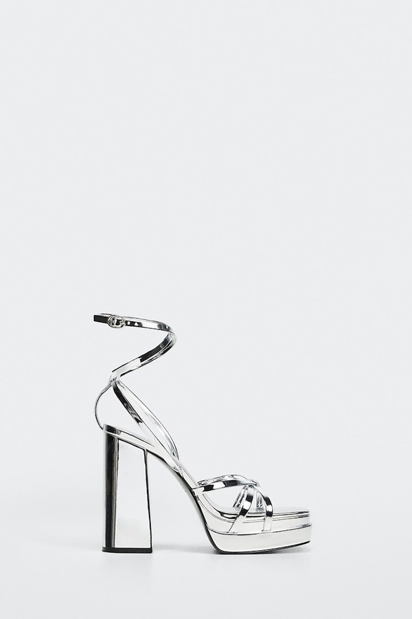 Metallic Platform Sandal from Mango