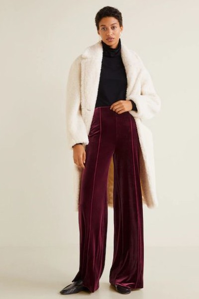 Flared Velvet Trousers from Mango