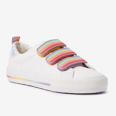 White Rainbow Touch Fastening Trainers