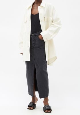 Oversized Cotton-Blend Twill Shacket from Raey
