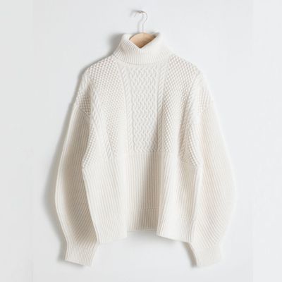 Oversized Cable Knit Turtleneck from & Other Stories