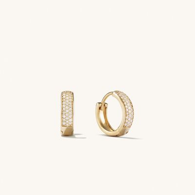 Pavé Diamond Bold Huggie Hoops