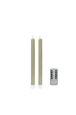 Cappuccino Wax Led Candles Set Of 2