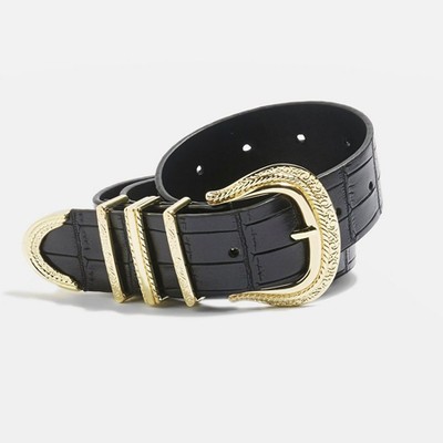 Crocodile PU Western Belt from Topshop