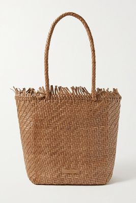 Maya Fringed Woven Leather Tote from Loefller Randall