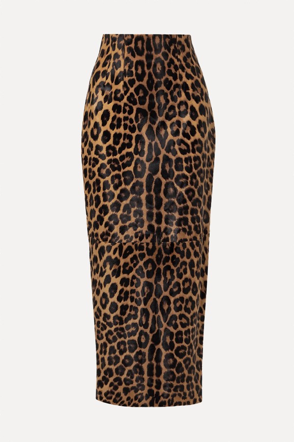 Leopard Print Slit Maxi Skirt from  Khaite