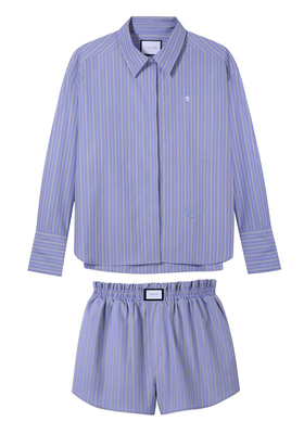 Palma Set Blue Stripe Shirt & Shorts from Yaitte