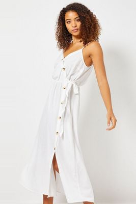 Tall White Linen Dress