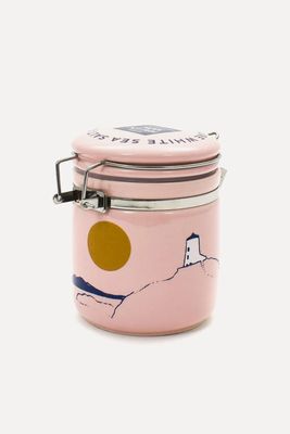 Pink Llanddwyn Ceramic Jar + 100g Pure White Sea Salt from Halen Môn