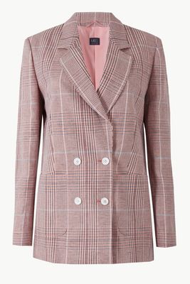 Checked Double Breasted Blazer from Marks & Spencer