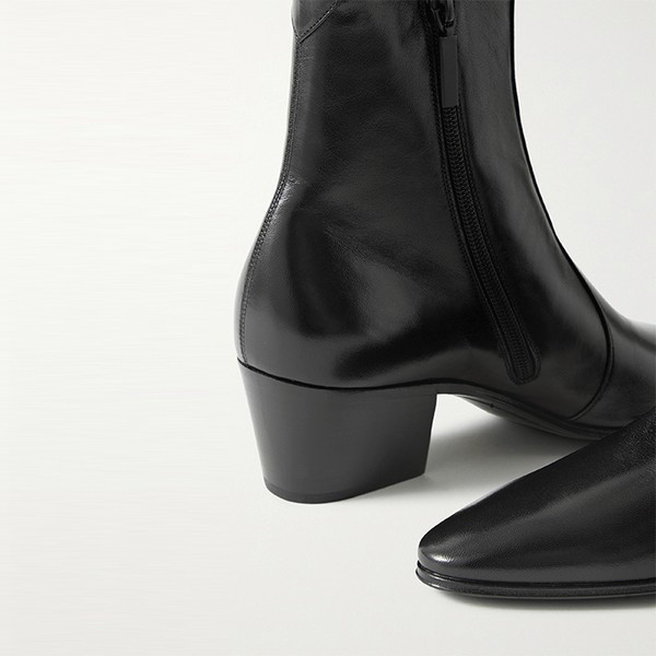 Black Vassily Leather Ankle Boots from Saint Laurent