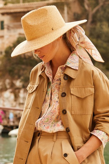 Seville Natural Straw Fedora Hat from Joules