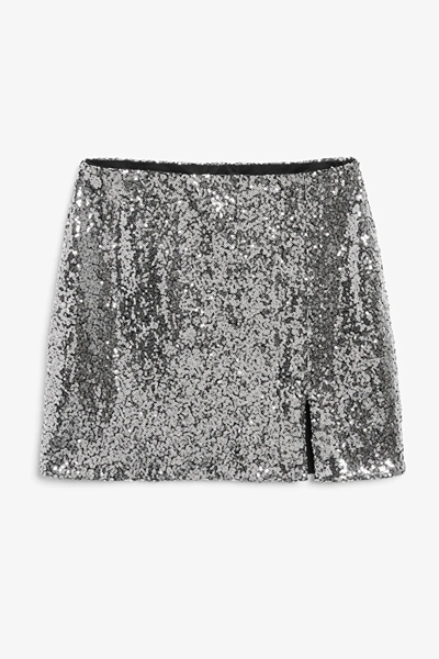 Sequin Mini Slit Skirt (Similar) from Monki