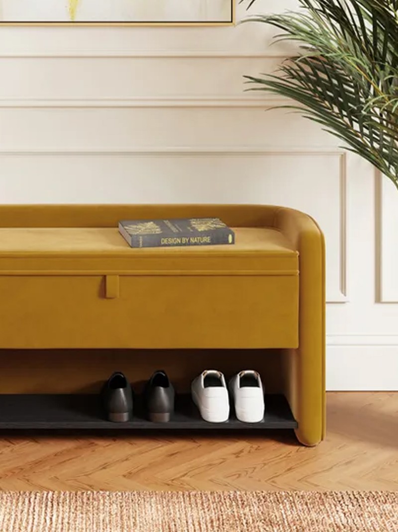 Estelle Velvet Hallway Storage Bench