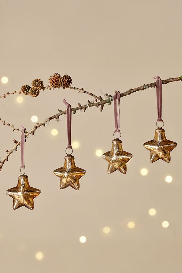 Set Of 4 Sardi Star Baubles from Nkuku